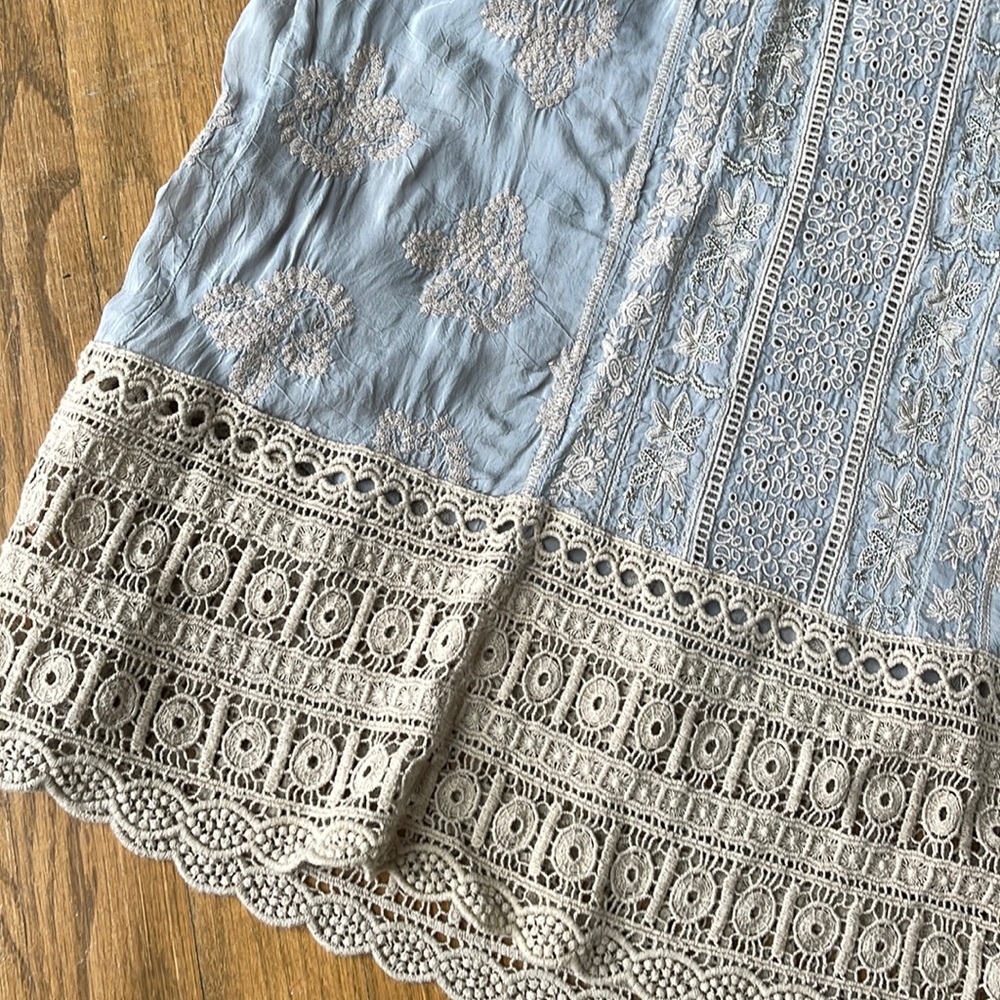 JOHNNY WAS TUNIC  Small | minor damage on sleeve | PRELOVED ~ Dusty Blue - Picture 6 of 10